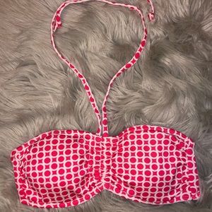 pink & white bikini top